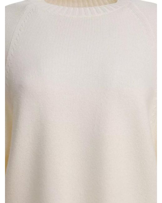 Max Mara White Wool Cashmere Oversized Jumper