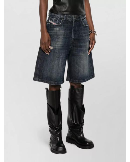 DIESEL Blue Knee-Length Denim Shorts