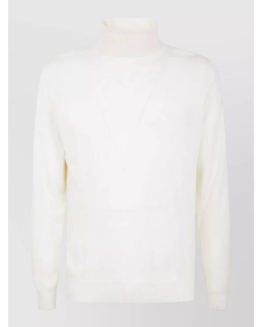 Filippo De Laurentis White Cashmere Virgin Wool Turtleneck Jumper for men