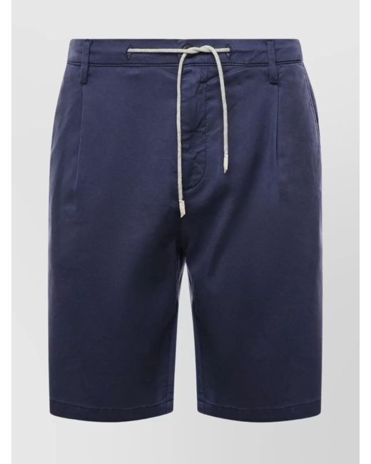 Eleventy Blue Bermuda Shorts Drawstring Waist for men