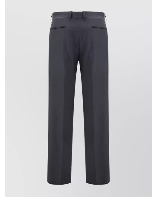 Fendi Blue Cashmere Straight-Leg Trousers for men