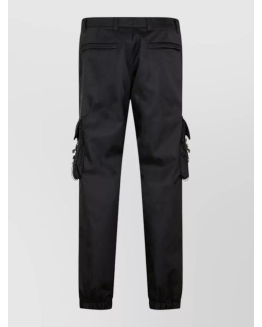 Prada Black Pants Cargo Belt Loops Back Pockets for men