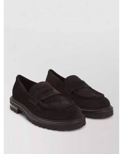 Giorgio Armani Black Suede Loafers for men