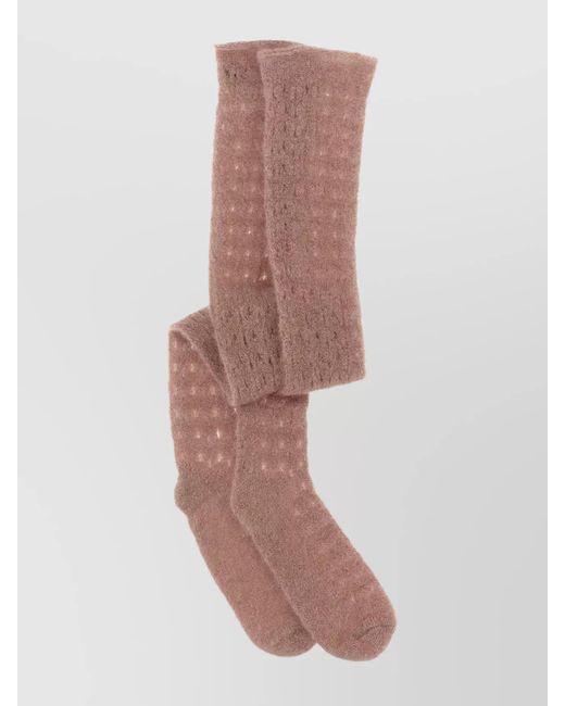 Fabiana Filippi Pink Knee-High Socks With Soft Textured Knit