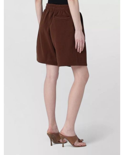 Entire studios Brown Cotton Jogging Shorts Side And Back Pockets