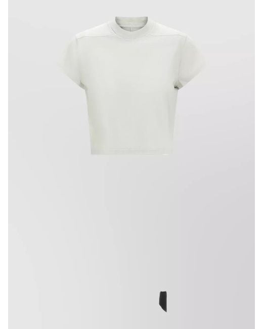 Rick Owens White Cropped Cotton Short-Sleeve T-Shirt