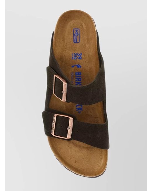 Birkenstock Brown Suede Leather Slides