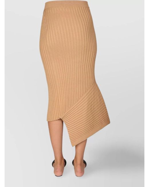 Stella McCartney White Ribbed Cotton Midi Skirt