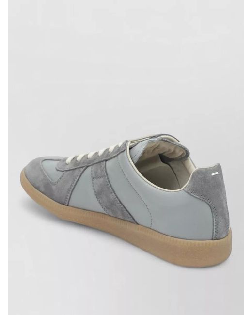 Maison Margiela Metallic Sneakers Contrast Stitching Low Top Rubber Sole