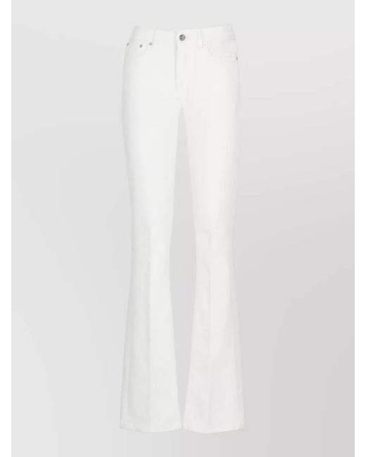 Dondup White Flared Cotton Jeans Straight Leg Design