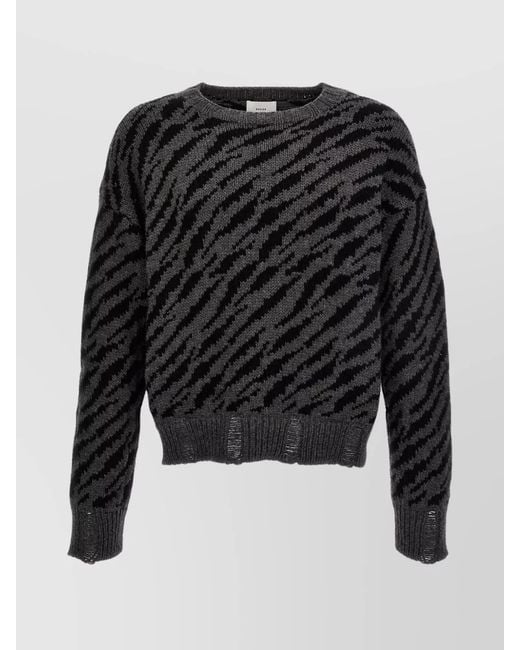 Rhude Black Cashmere Wool Zebra Jumper for men