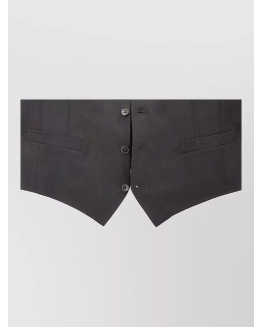 Dolce & Gabbana Black Cotton Stretch Dress Vest Blazer for men