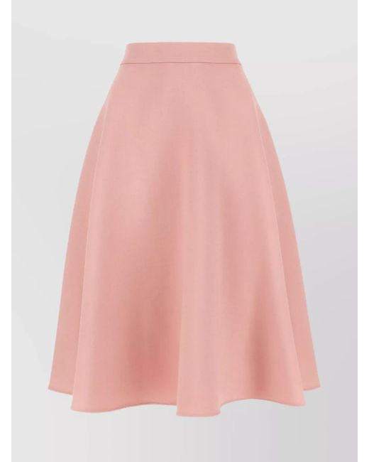 Dolce & Gabbana Pink Wool Skirt With A-Line Silhouette And High-Waisted Design