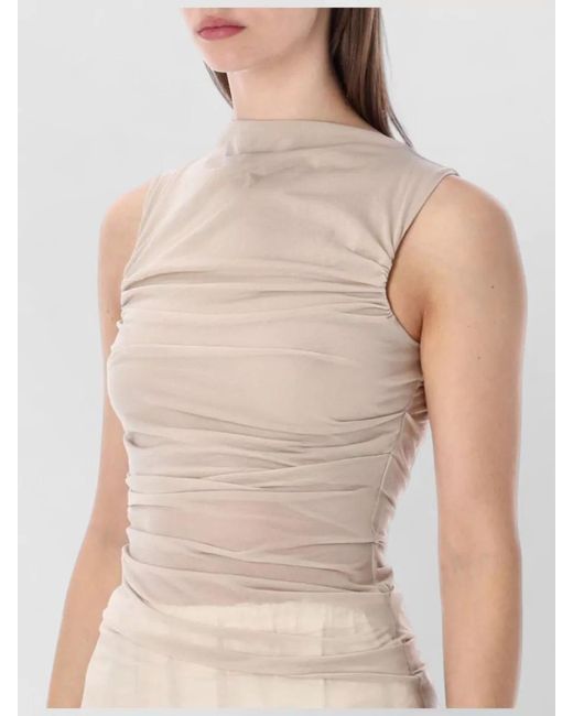 Soeur Multicolor Draped Sleeveless Boat Neck Blouse