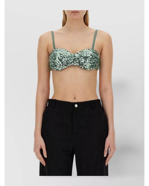 Moschino Multicolor Sequined Cropped Top