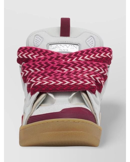 Lanvin Pink Leather Low-Top Sneakers