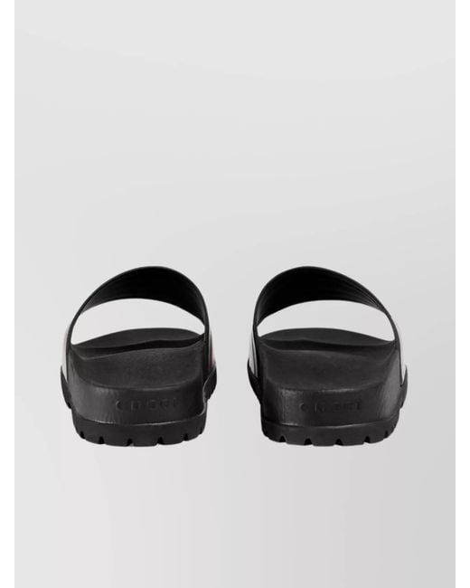 Gucci Black Rubber Slide Sandals for men