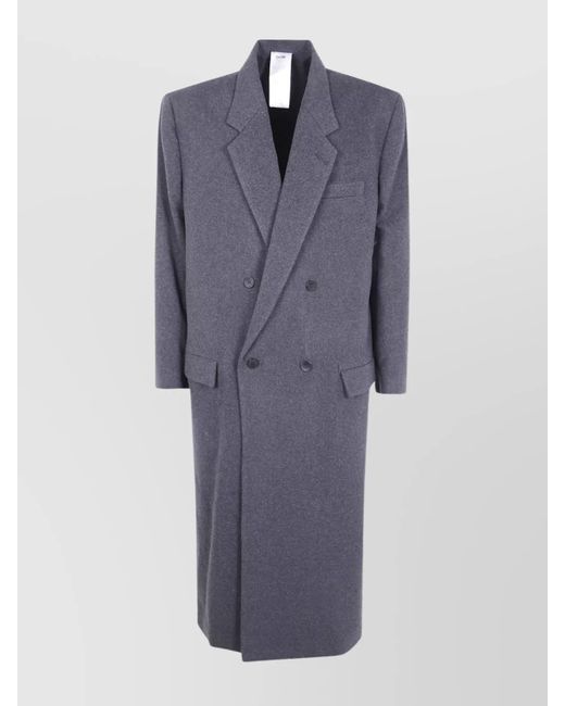 Magliano Long Double Breasted Coat With Back Vent in Blue Magliano Long Double Breasted Coat With Back Vent in Blue