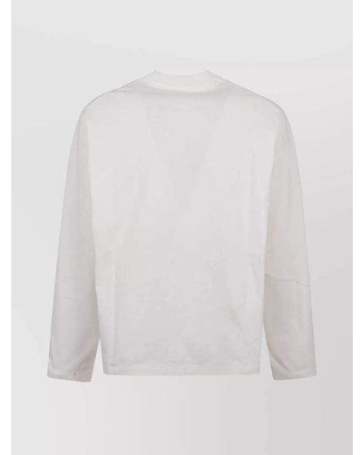 Jil Sander White Cotton Ribbed Long-Sleeve T-Shirt for men