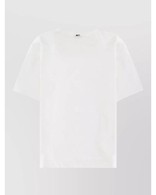 Herno White Short Sleeve Top Round Neck Design