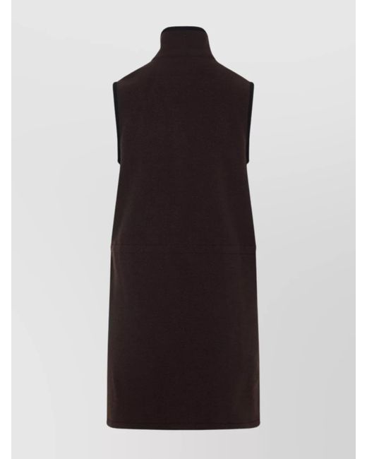 Miu Miu Black Sleeveless High Neck Knee-Length Dress