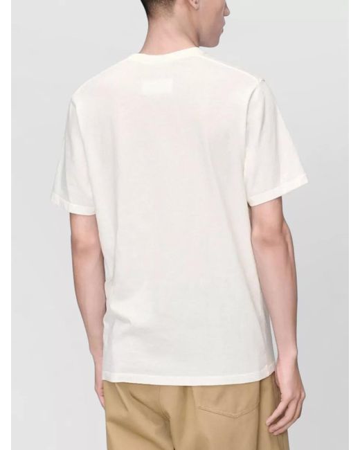 Maison Margiela White Short Sleeve Crew Neck Shirt Chest Pocket for men