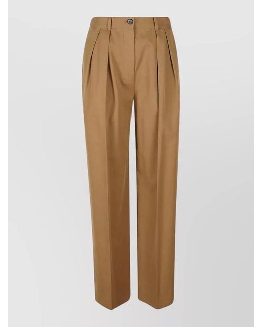 The Row Natural Igor Pleated Trousers Belt Loops Detail