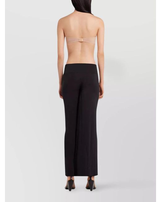 Courreges Black Pleated Straight-Leg Trousers