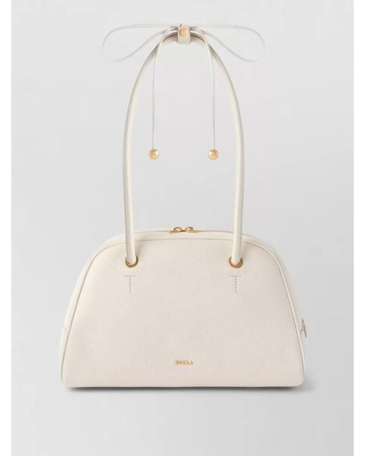 Furla Natural Shoulder Bag Tone Hardware Top Handle