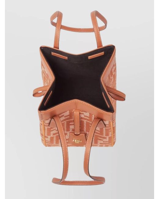 Fendi Pink Mini Structured Leather Trim Shoulder Bag
