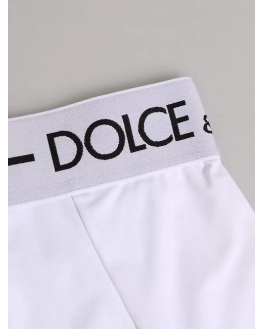 Dolce & Gabbana Blue Cotton High-Rise Logo-Waistband Briefs