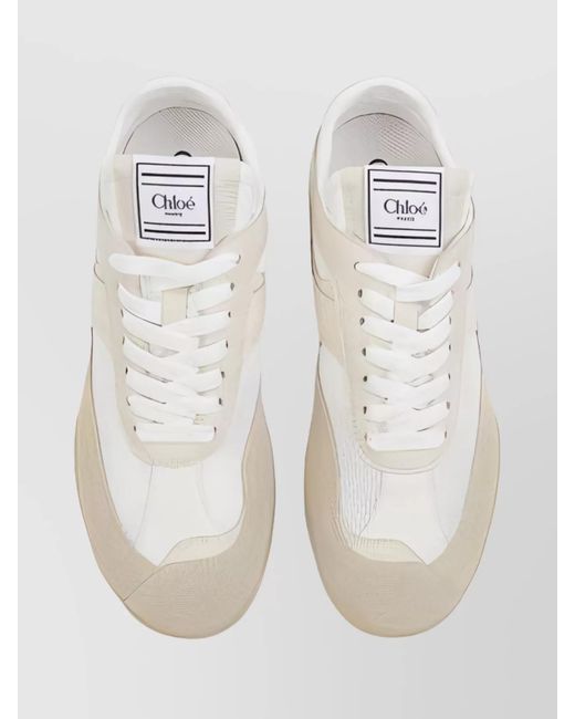 Chloé White Mesh Low-Top Sneakers