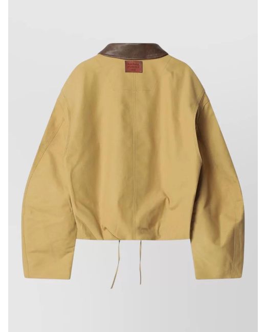 Acne Natural Jacket Contrast Collar Adjustable Cuffs Drawstring Hem for men