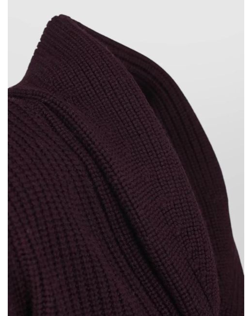 Drumohr Blue Shawl Collar Ribbed Coat Front Pockets for men