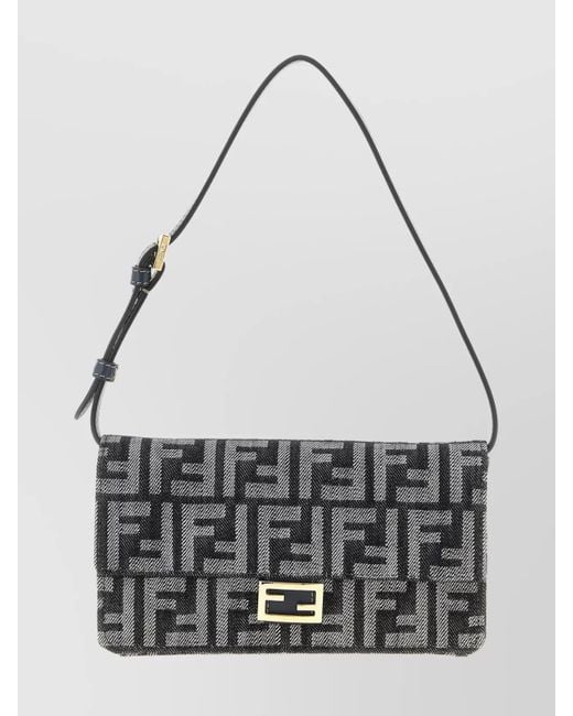 Fendi Metallic Chain Wallet Featuring Adjustable Strap