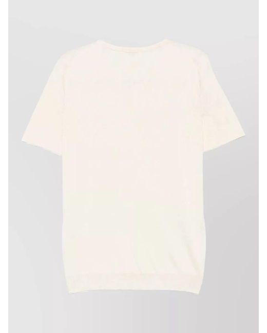 Roberto Collina Natural Silk Knit T Shirt Short Sleeves Crewneck for men