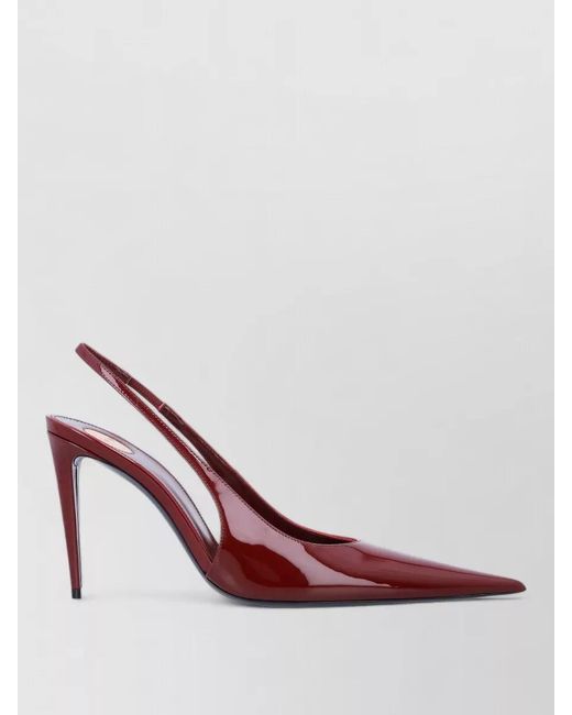 Saint Laurent Pink Thierry Pump Pointed Toe Slingback Glossy