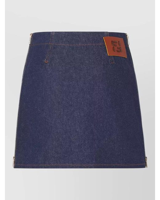 Fendi Blue Denim High-Rise Mini Skirt