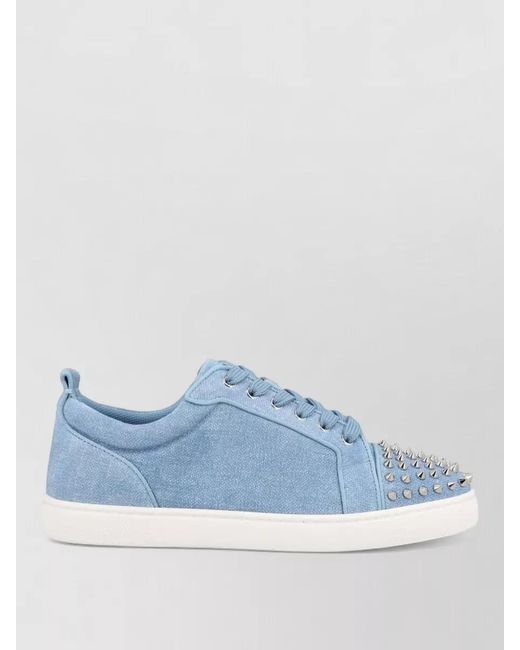 Christian Louboutin Blue Louis Junior Spikes Leather Low Sneakers for men