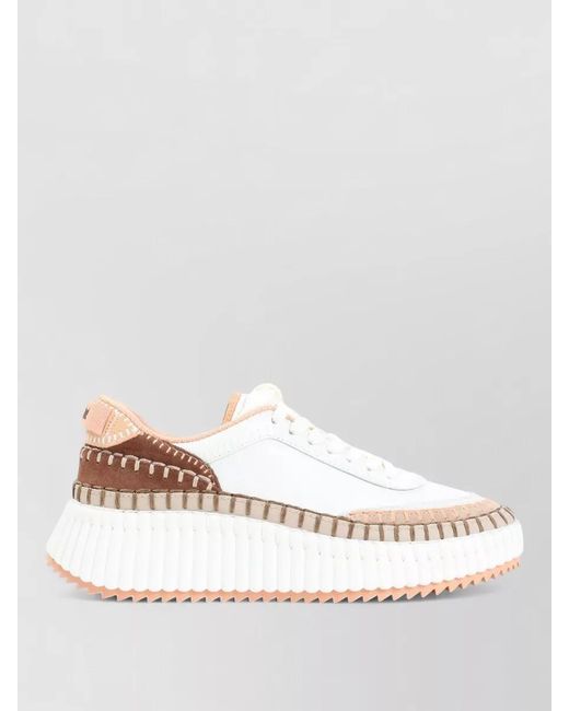 Chloé White Nama Low-Top Sneakers