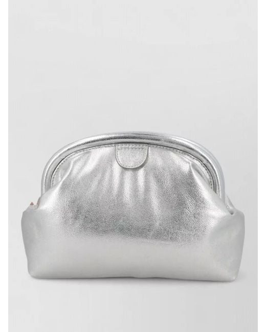 Stella McCartney Gray Falabella Soft Clutch Bag Metallic Finish