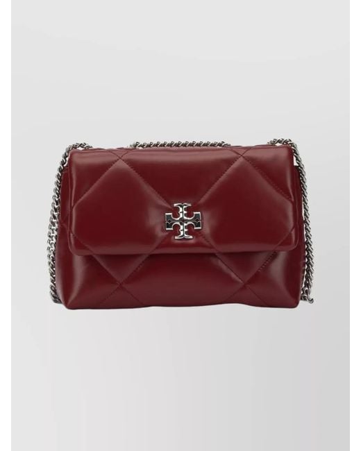Tory Burch Red Kira Leather Shoulder Bag