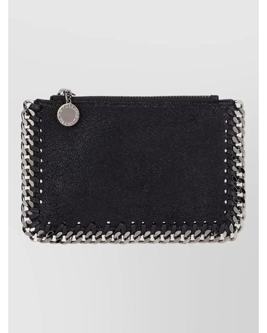 Stella McCartney Black Falabella Chain Detail Keyring Cardholder
