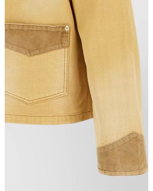 Wales Bonner Yellow Sierra Jacket Chest Pockets Corduroy Accents for men