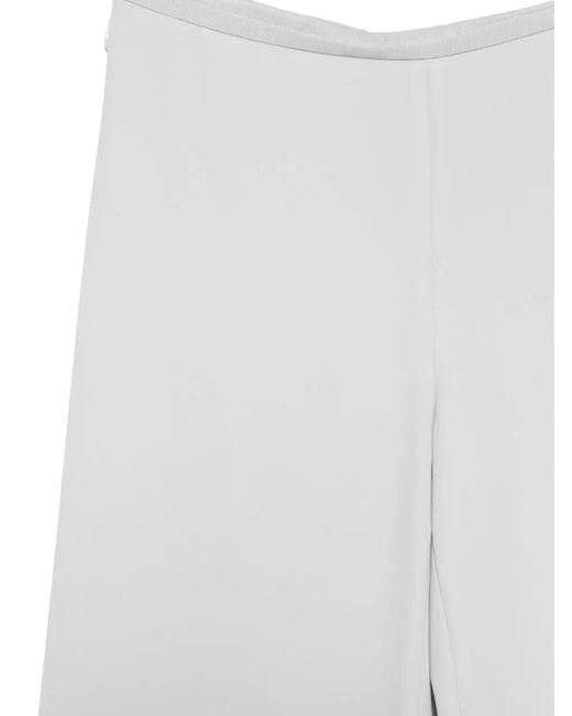 Emporio Armani White Wide-Leg Trousers