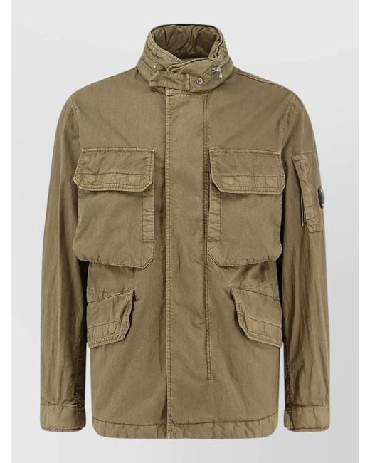 C P Company Green Cotton-Blend Sahariana Jacket for men