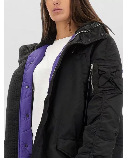 Alpha Industries Black Long Bomber Jacket