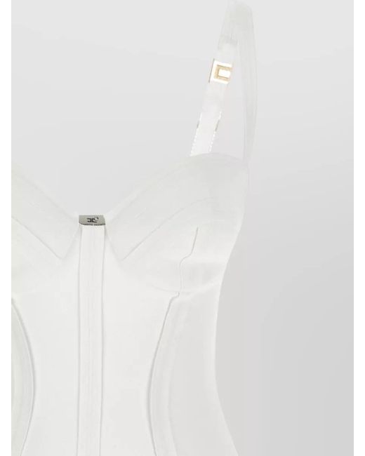 Elisabetta Franchi White Sleeveless Midi Dress