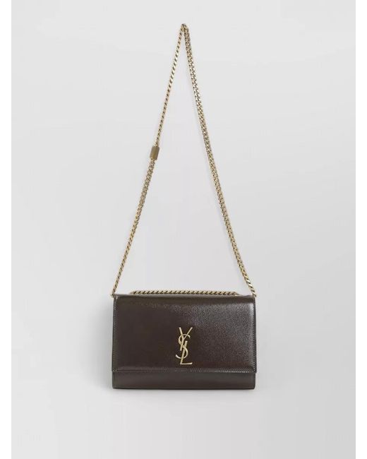 Saint Laurent White Kate Crossbody Bag Chain Strap Bronze