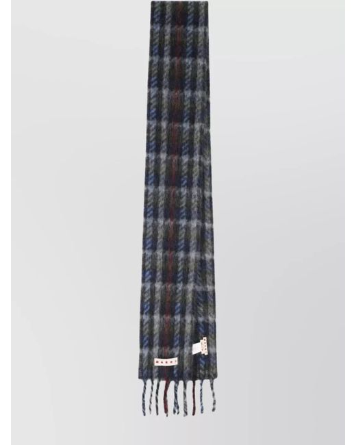 Marni White Mohair Blend Scarf for men